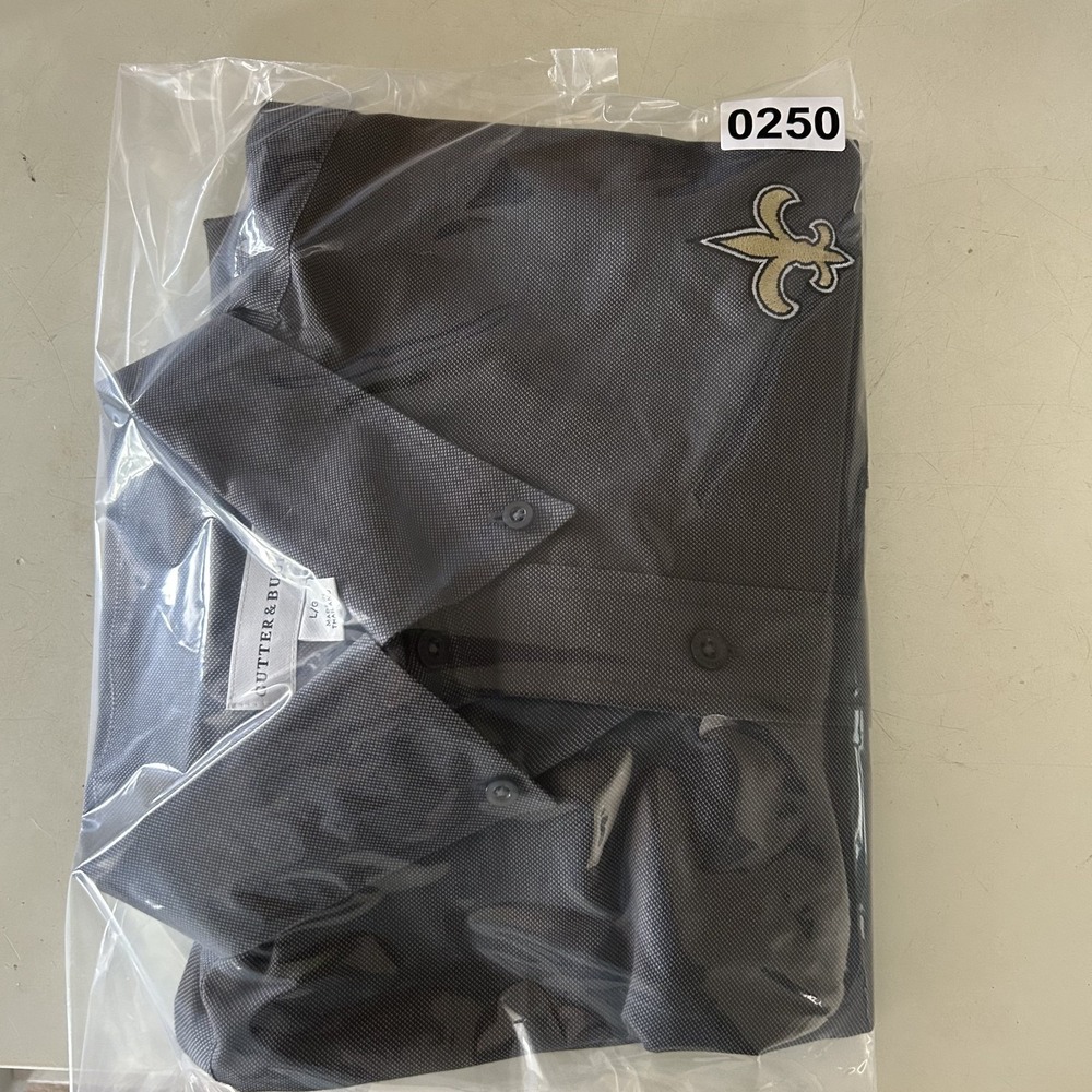 Cutter & Buck New Orleans Saints Mens Button Long Sleeve Large Shirt Gray Sporty - Picture 9 of 9